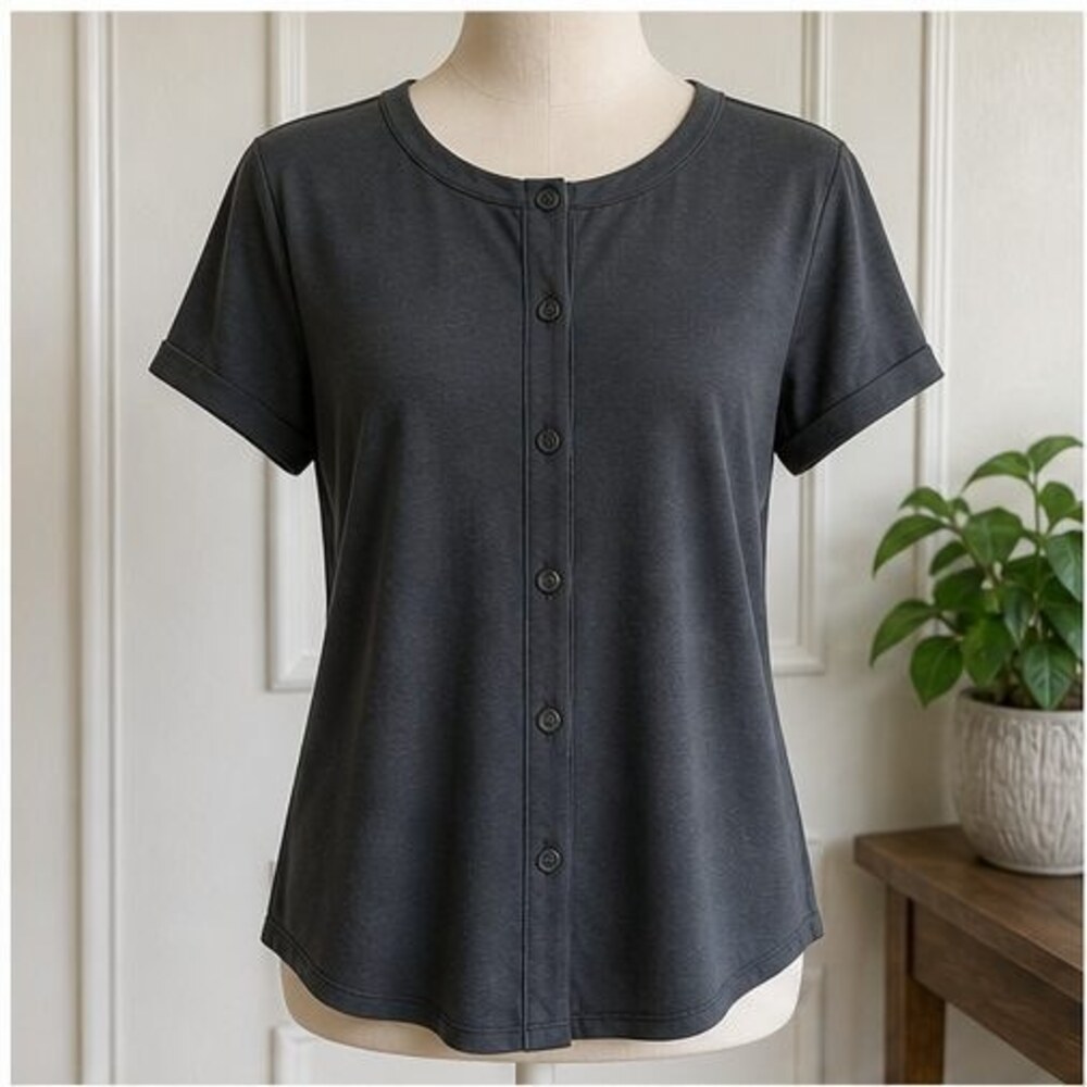 Charcoal Tunic Blouse
